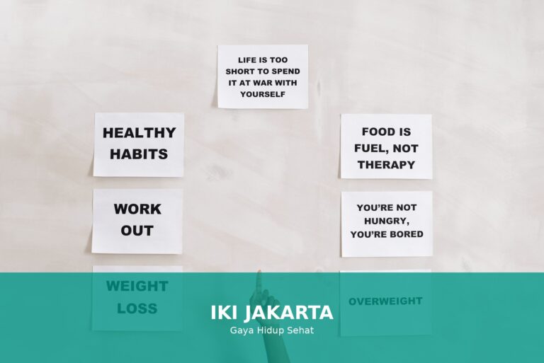 Ilustrasi kebiasaan sehat untuk menjaga berat badan